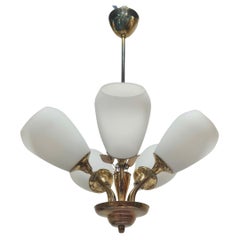 Mid-Century Finnish Design Lamp Model 62-102/5, Brass & Glass, Stockmann, 1950s