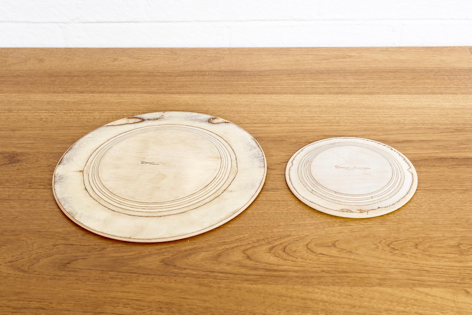 Midcentury Finnish Modern Wooden Plates by Saarinen for Keuruu 3