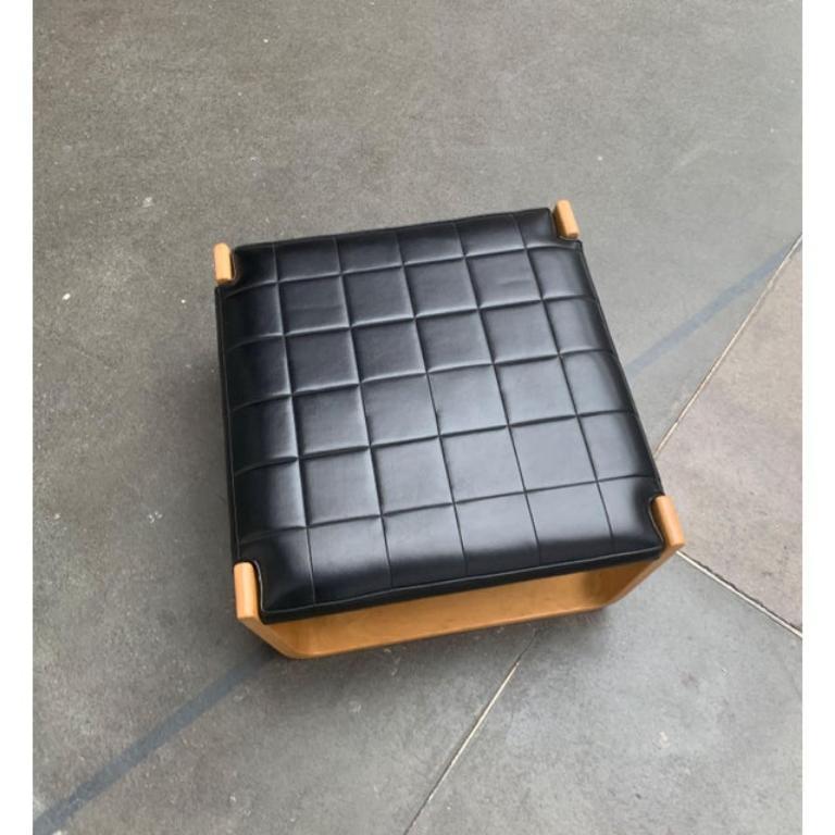 Finnish Mid-Century Pulkka Lounge Chair Stool by Ilmari Lappalainen for Asko, 1960s For Sale