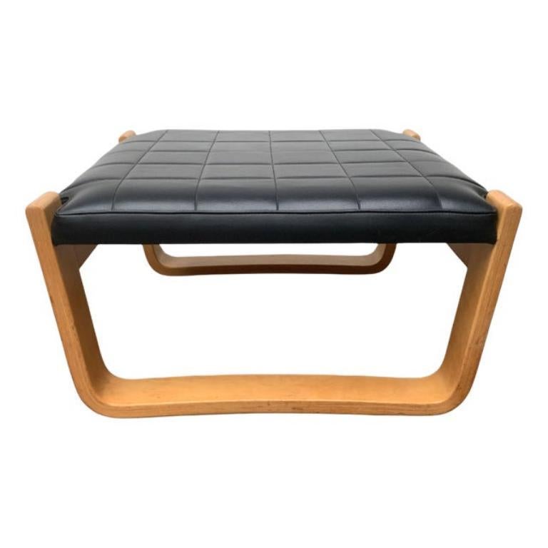 Mid-Century Pulkka Lounge Chair Stool by Ilmari Lappalainen for Asko, 1960s For Sale