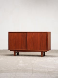 Mid-Century Finnish Teak Sideboard with Two Sliding Doors by Olli Borg for Asko