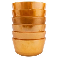 Mid-Century Fire King Peach Lustre Custard Cups Set of Six