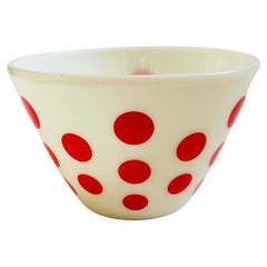 Mid Century Fire King Rote Polka Dot Rührschüssel Mid Century Fire King Rote Polka Dot Rührschüssel