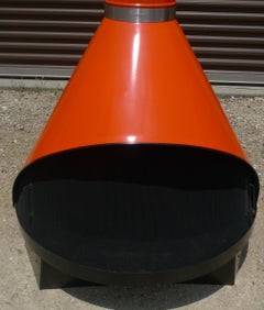Mid-century fireplace, freestanding, Preway Mfg, wood or gas, Bright Red color