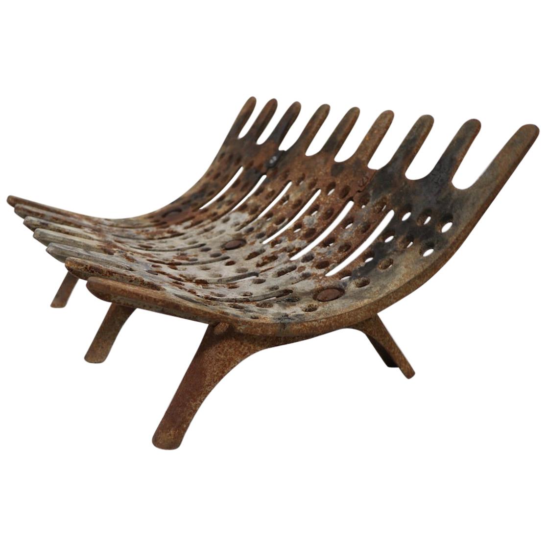 Mid-Century  Fireplace Grate Log Holder