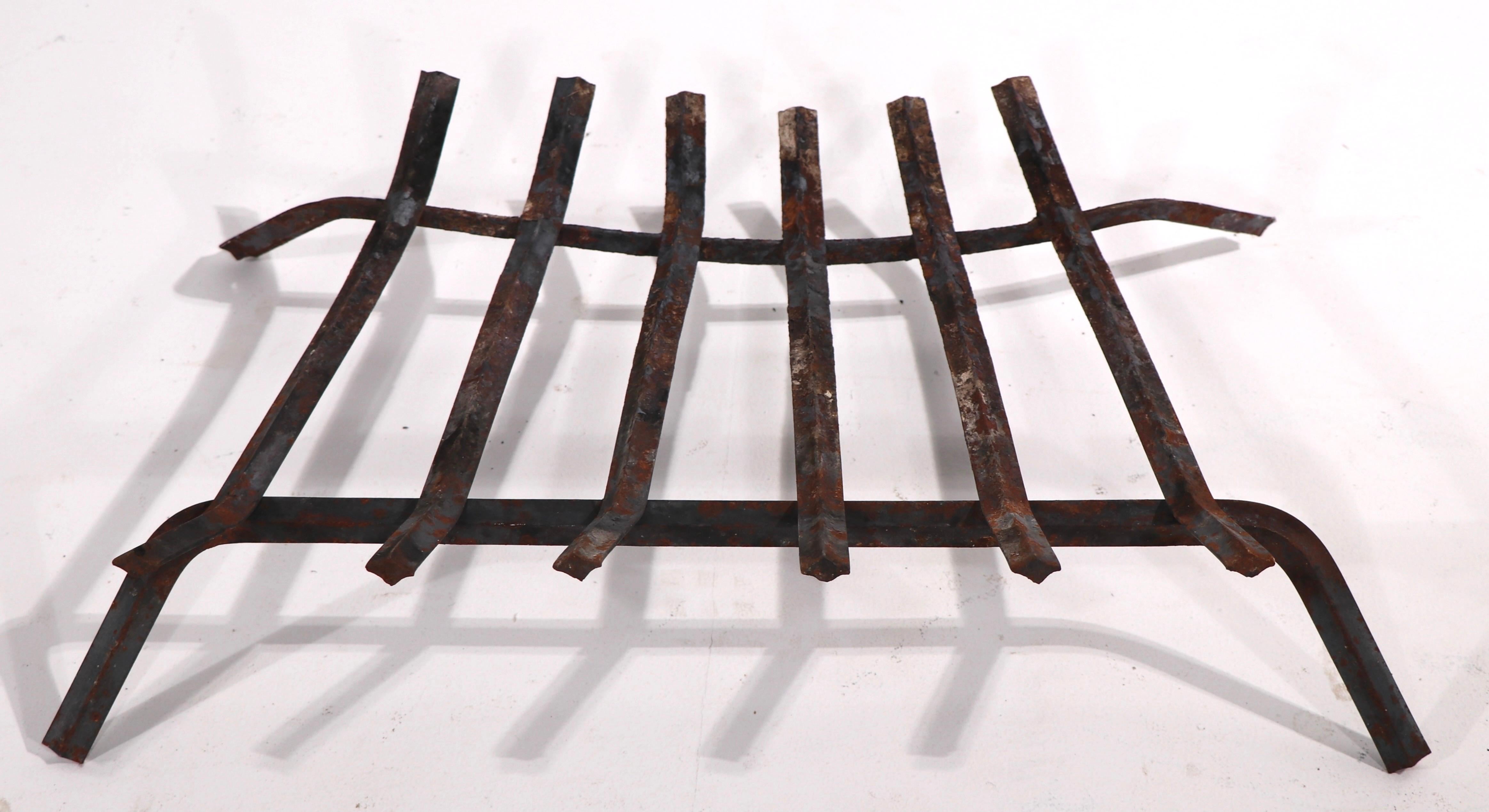 Mid-Century Modern Mid Century Fireplace Insert Grate Log Holder