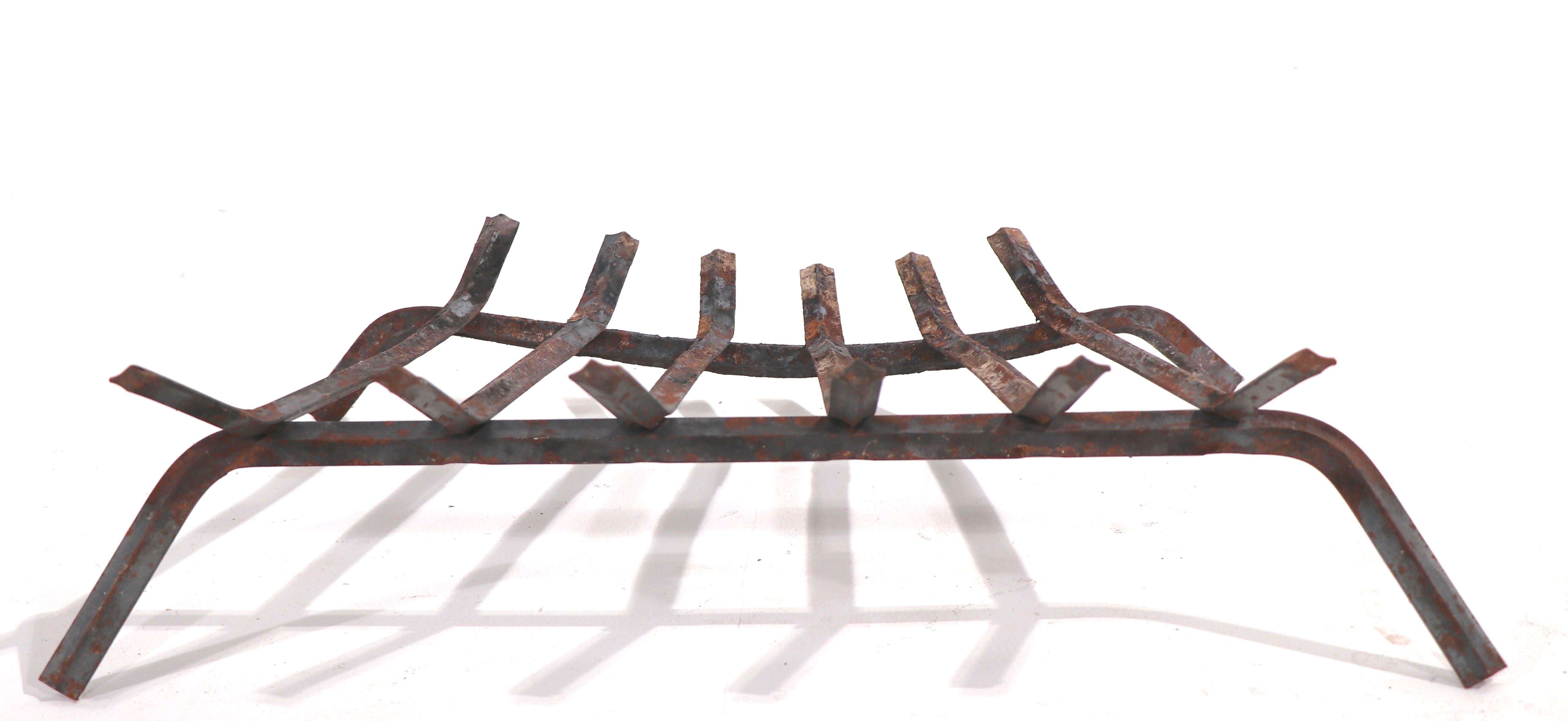 American Mid Century Fireplace Insert Grate Log Holder
