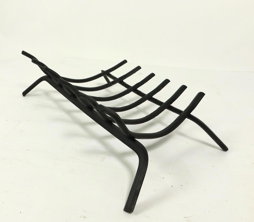 American Mid Century Fireplace Insert Grate Log Holder