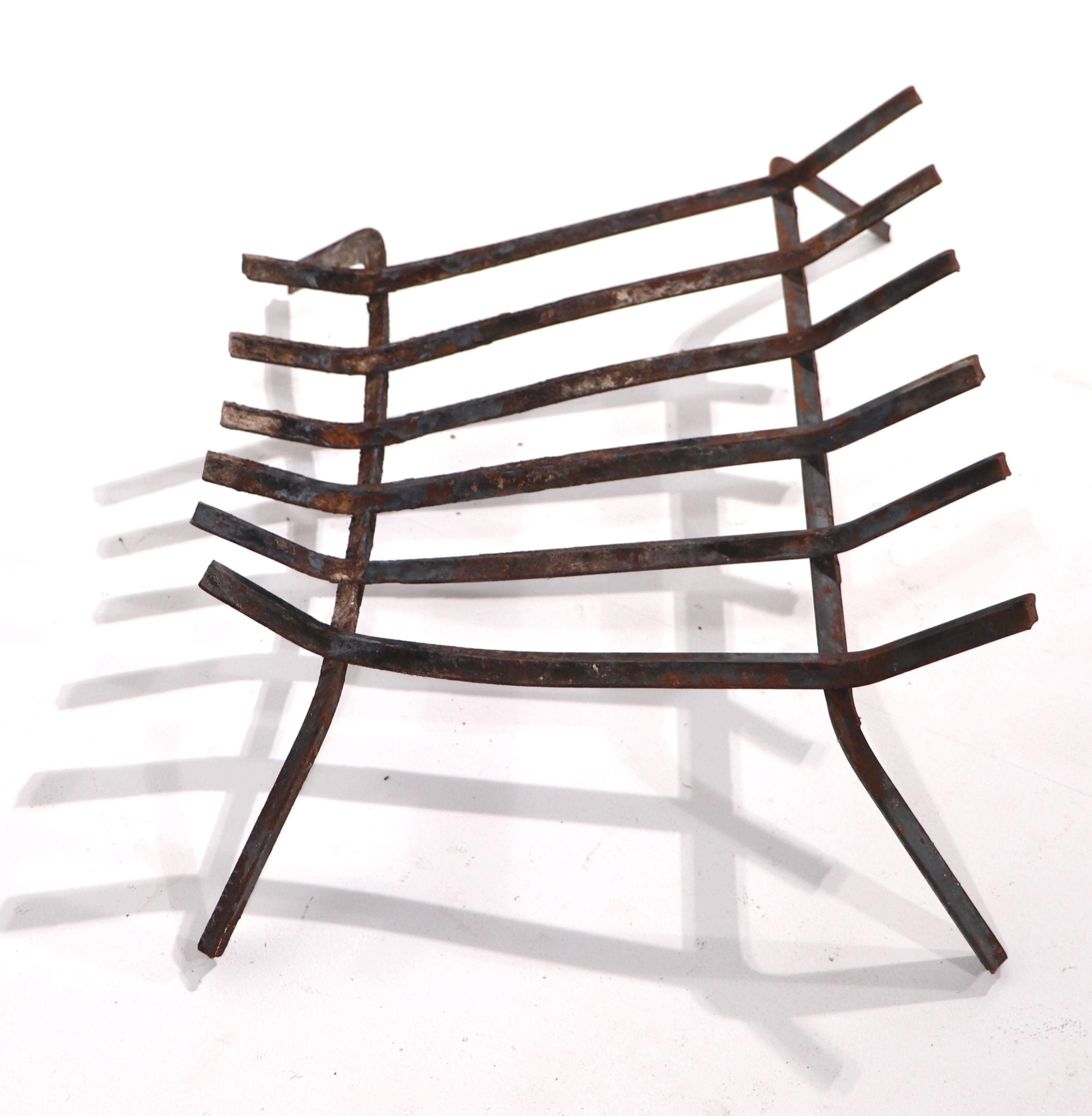 Mid Century Fireplace Insert Grate Log Holder In Good Condition In New York, NY
