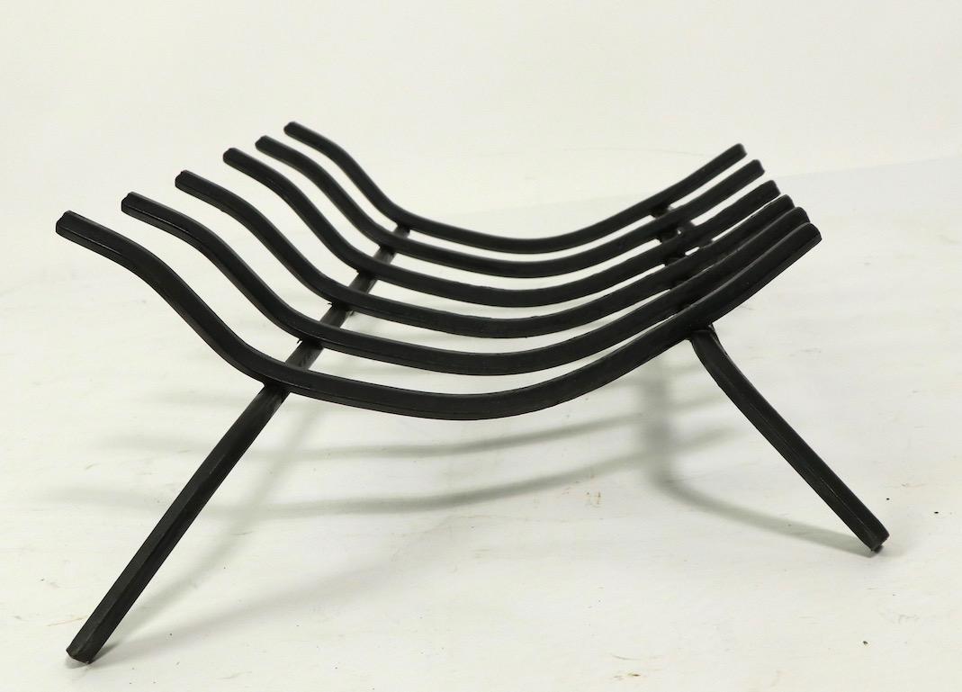 20th Century Mid Century Fireplace Insert Grate Log Holder