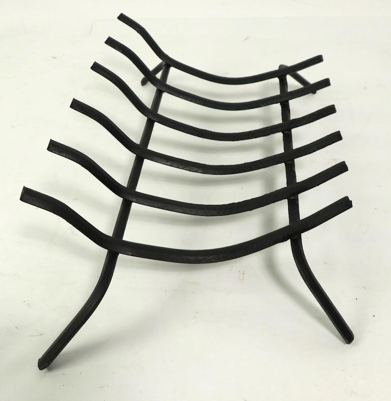 Iron Mid Century Fireplace Insert Grate Log Holder