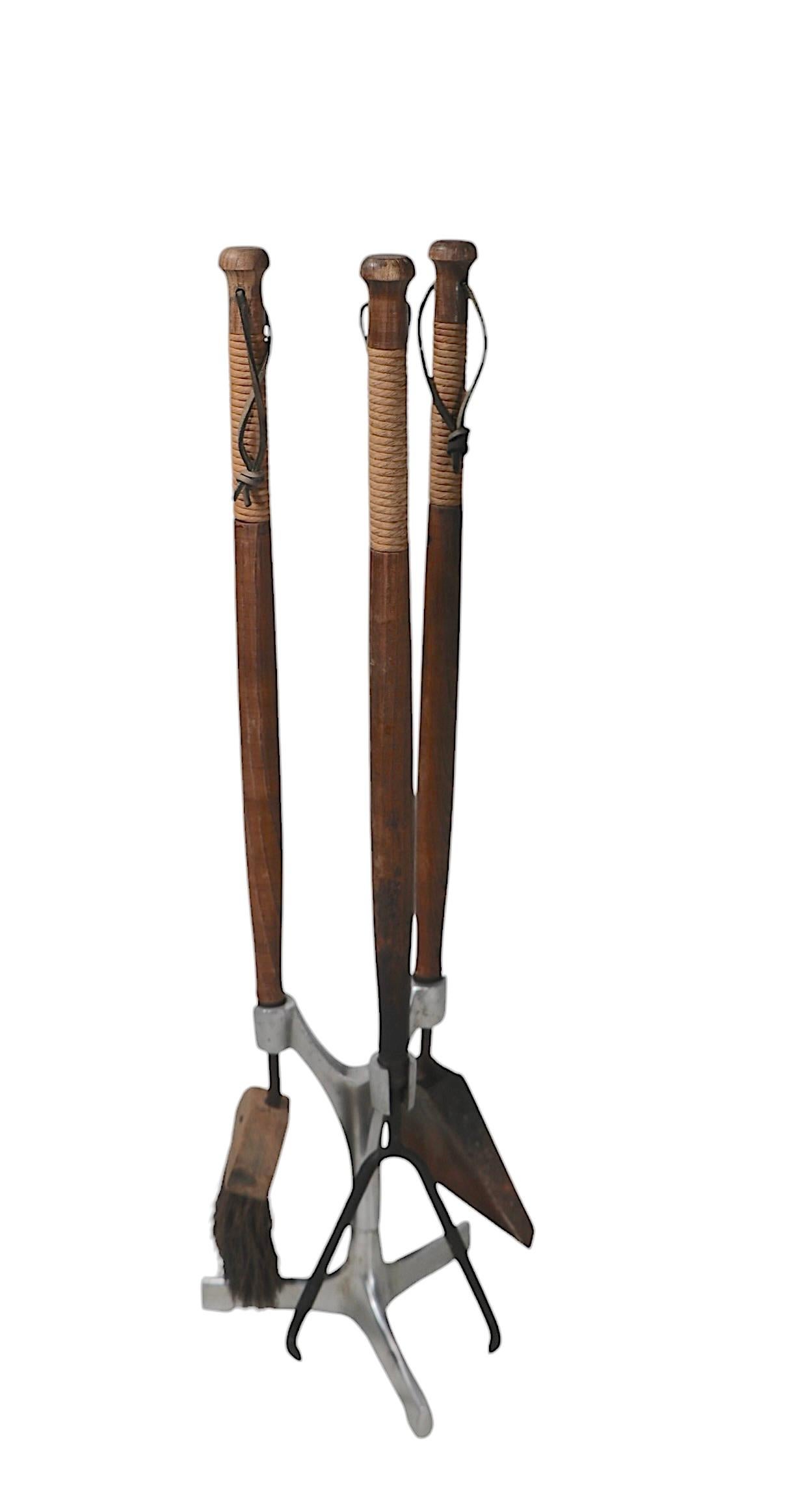 Mid Century Fireplace Tool Set att. to Seymour In Good Condition In New York, NY