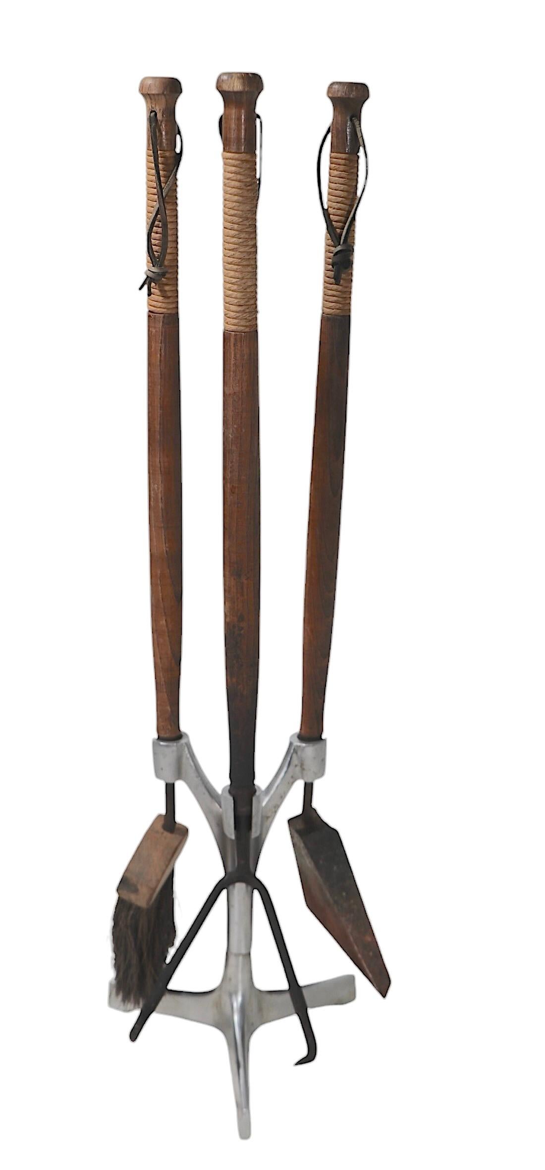 20th Century Mid Century Fireplace Tool Set att. to Seymour