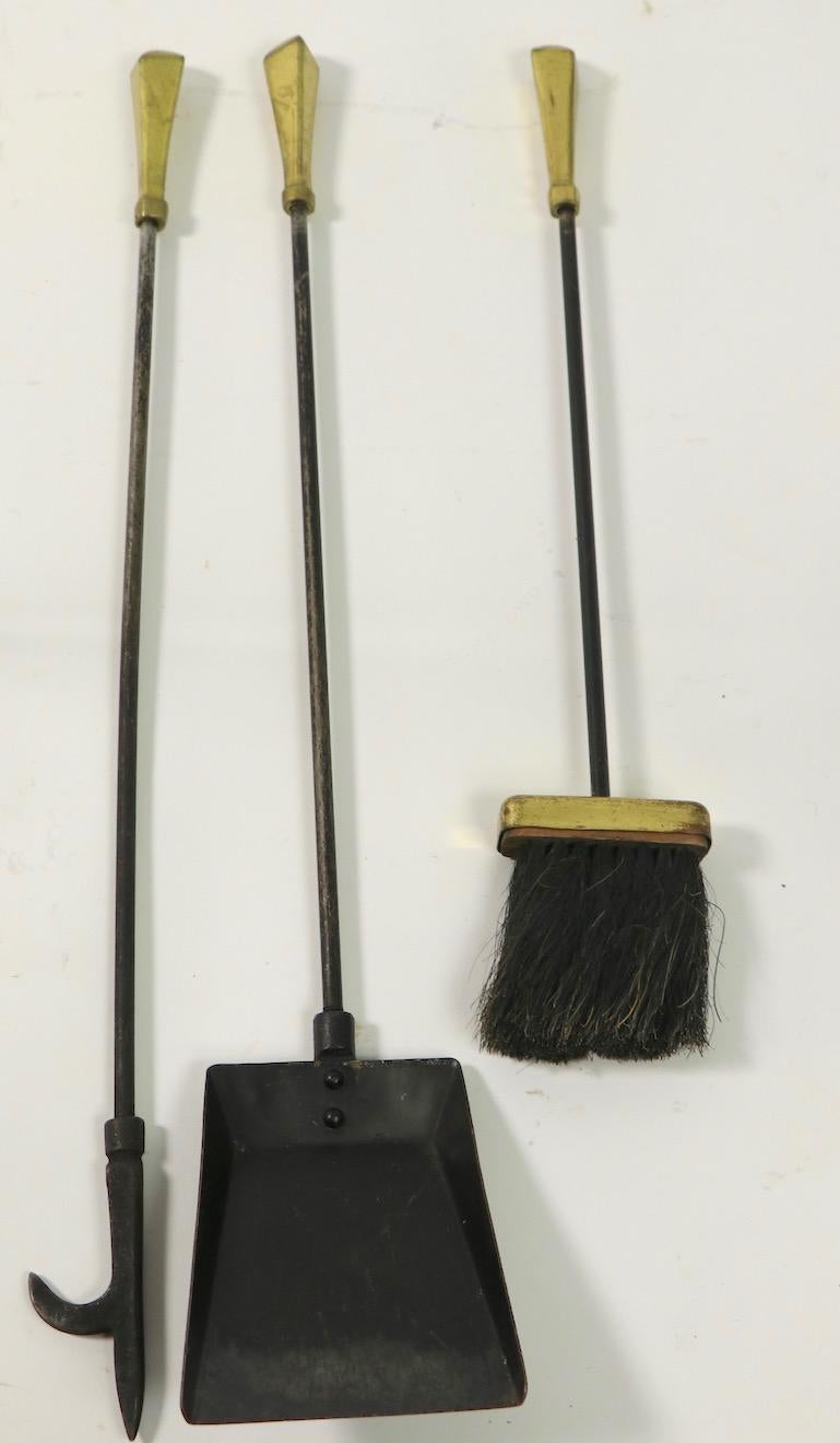 Mid Century Fireplace Tool Set In Good Condition In New York, NY