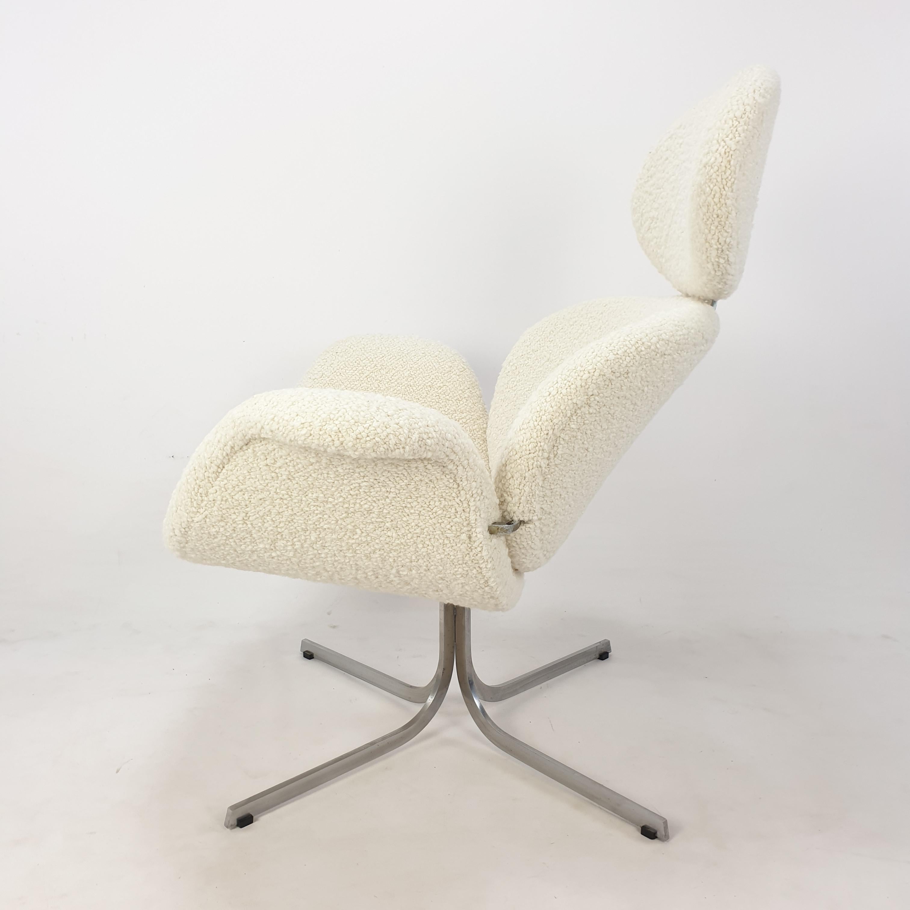Woven Mid Century First Edition Big Tulip Chair by Pierre Paulin for Artifort, 1959 For Sale