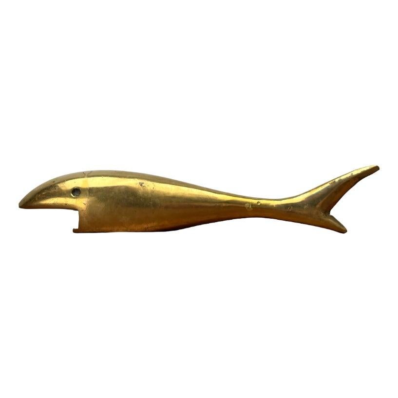 Mid-Century Fish Bottle Opener in Brass 1960s