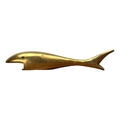 Mid-Century Fish Bottle Opener in Brass 1960s