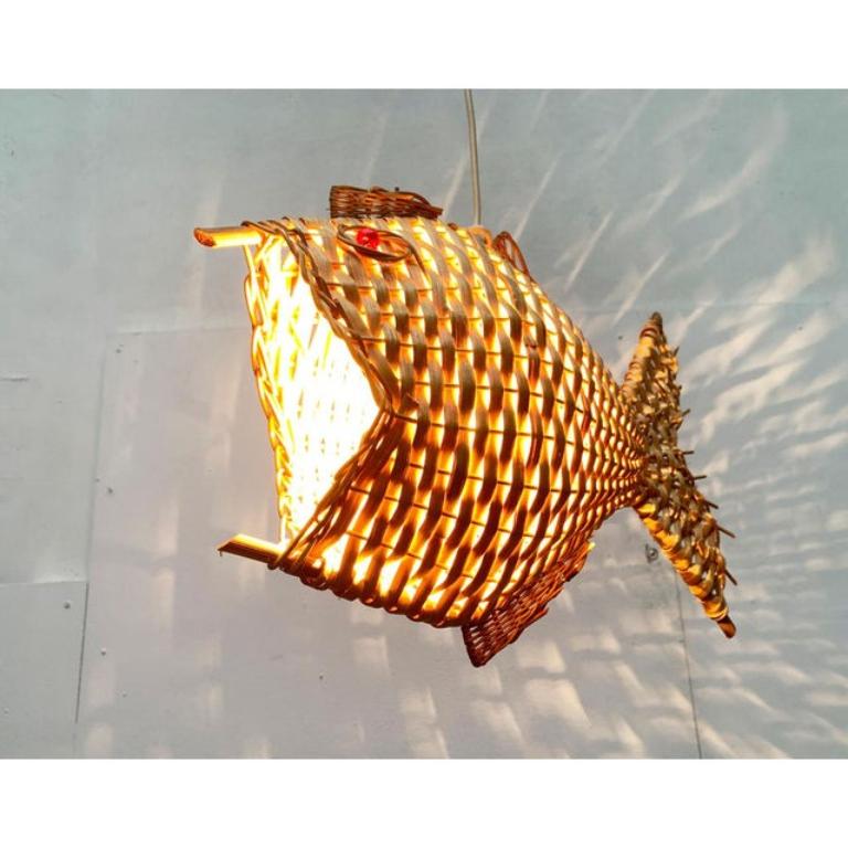 Mid-Century Fish Pendant Lamp, 1960s In Excellent Condition For Sale In Hamburg, DE