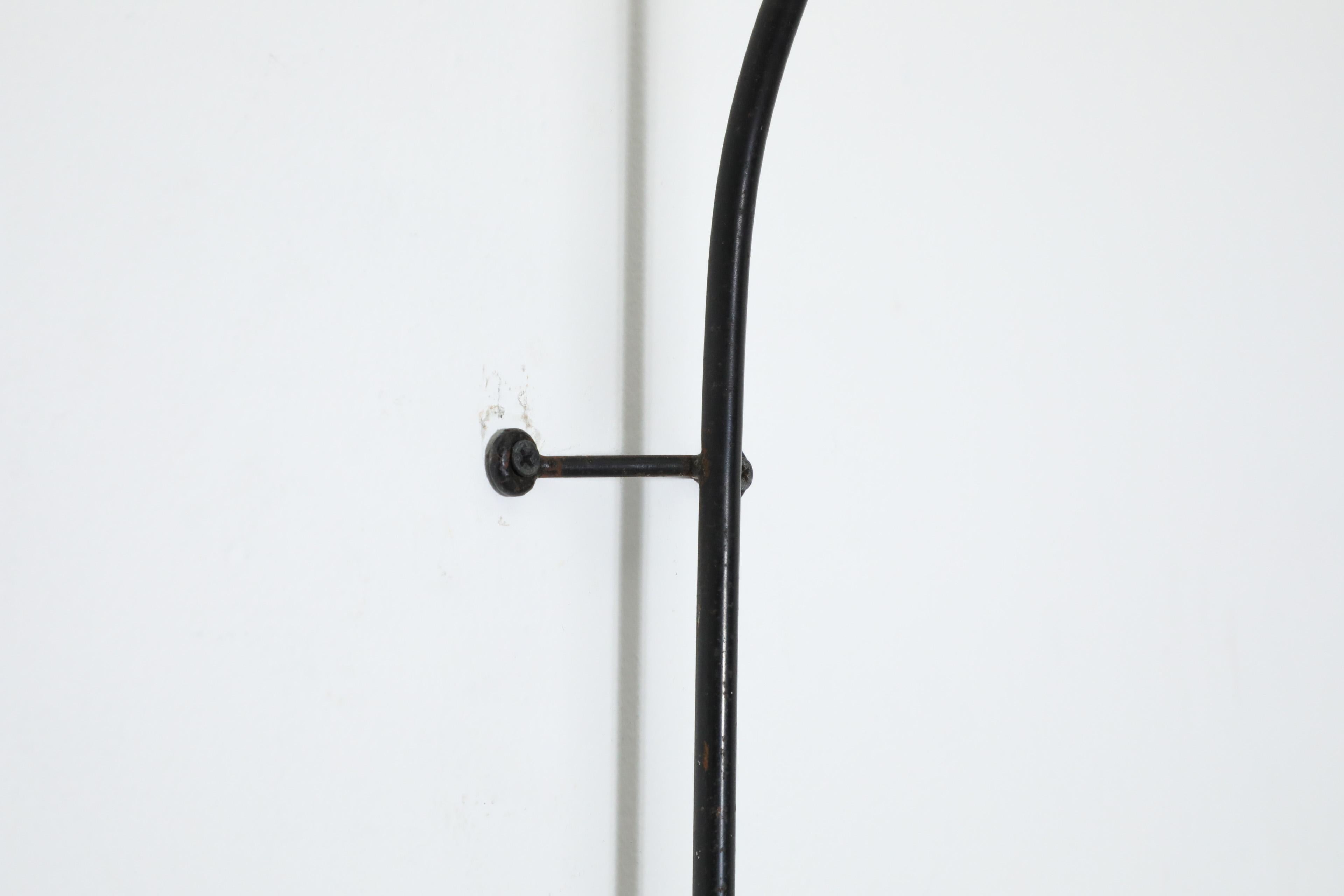Mid-Century Fishing Pole Style Wall Mounted Lamp with Milk Glass Shade For Sale 3