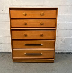 Mid-Century Five Drawer Highboy Dresser By Heywood-Wakefield