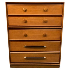 Mid-Century Five Drawer Highboy Dresser By Heywood-Wakefield