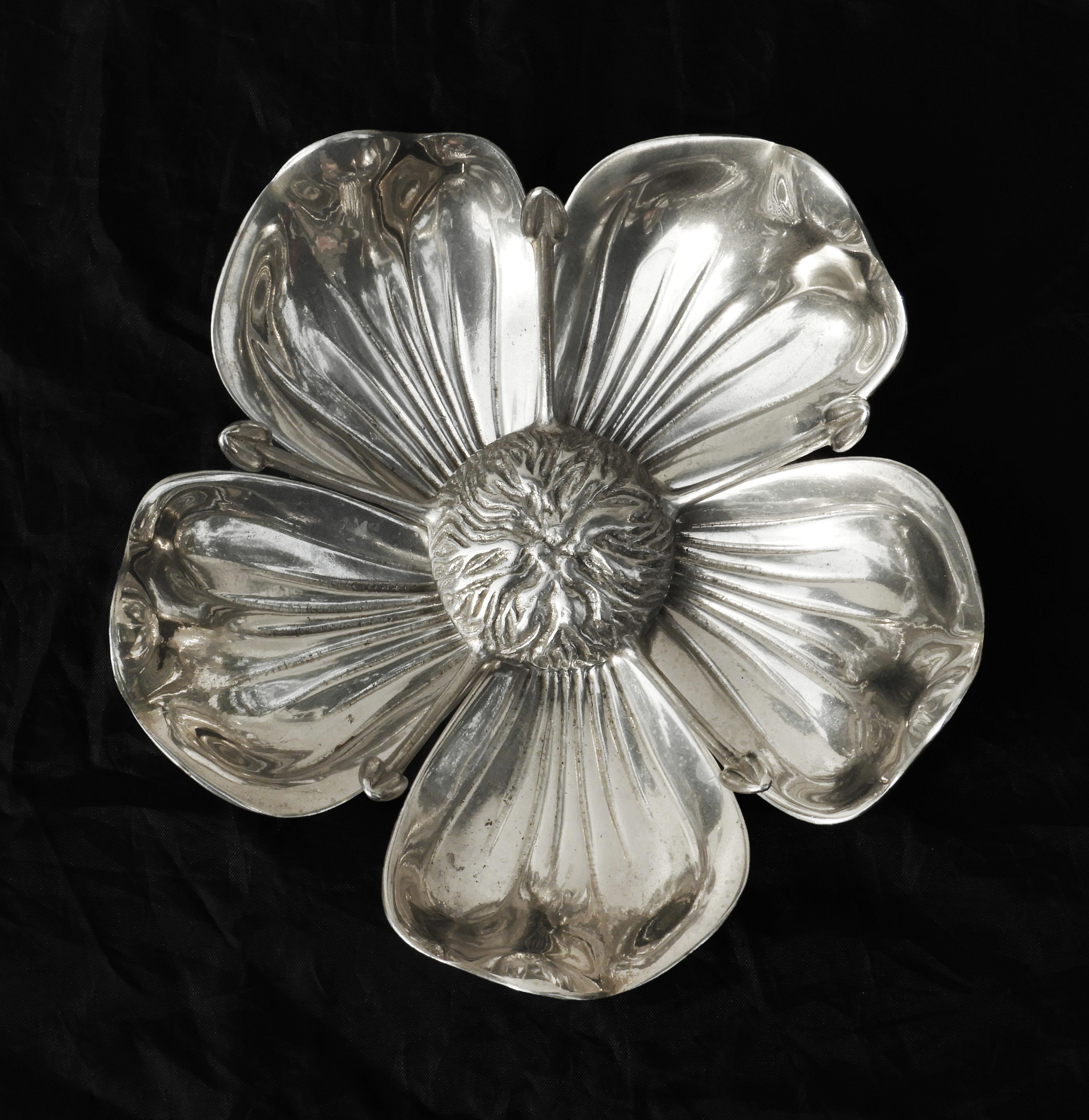 Italian Mid Century Five Petal Flower Gucci Style Ashtray or Catch-all C1960s Italy