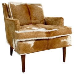 Midcentury Flair Inc. Lounge Chair in Brazilian Cowhide