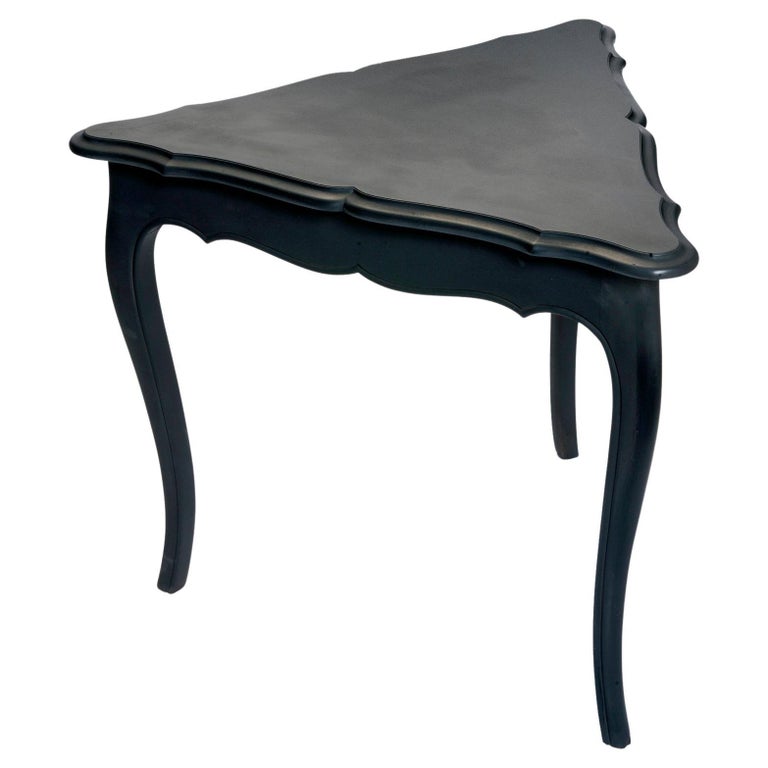 MidCentury Flat Black French Corner Table For Sale at 1stDibs