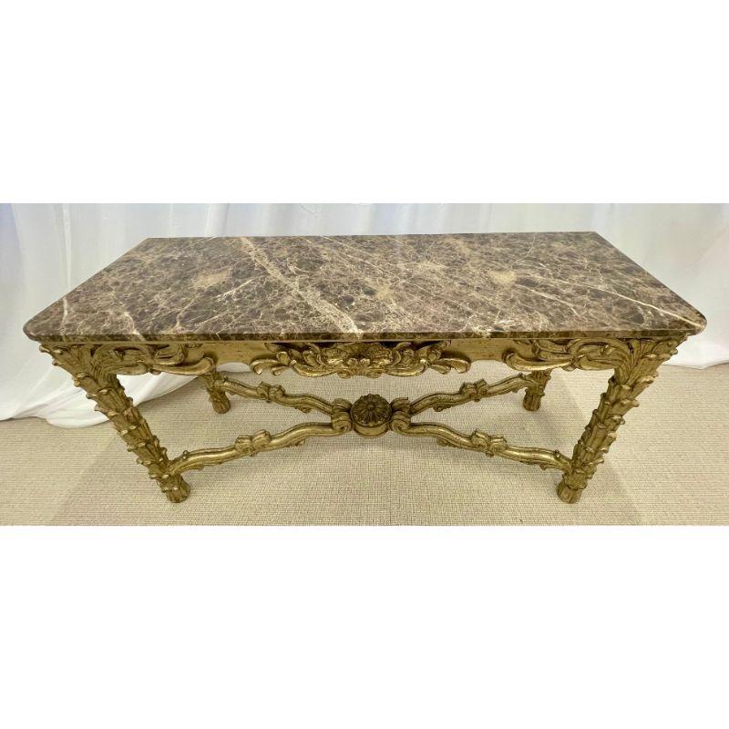 Mid Century Fleur de Lis Console, Marble, Serge Roche Style For Sale 2