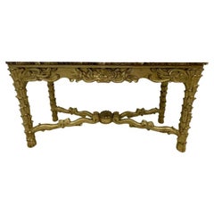 Mid Century Fleur de Lis Console, Marble, Serge Roche Style