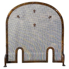 Mid-Century Fleur De Lis Fireplace Screen