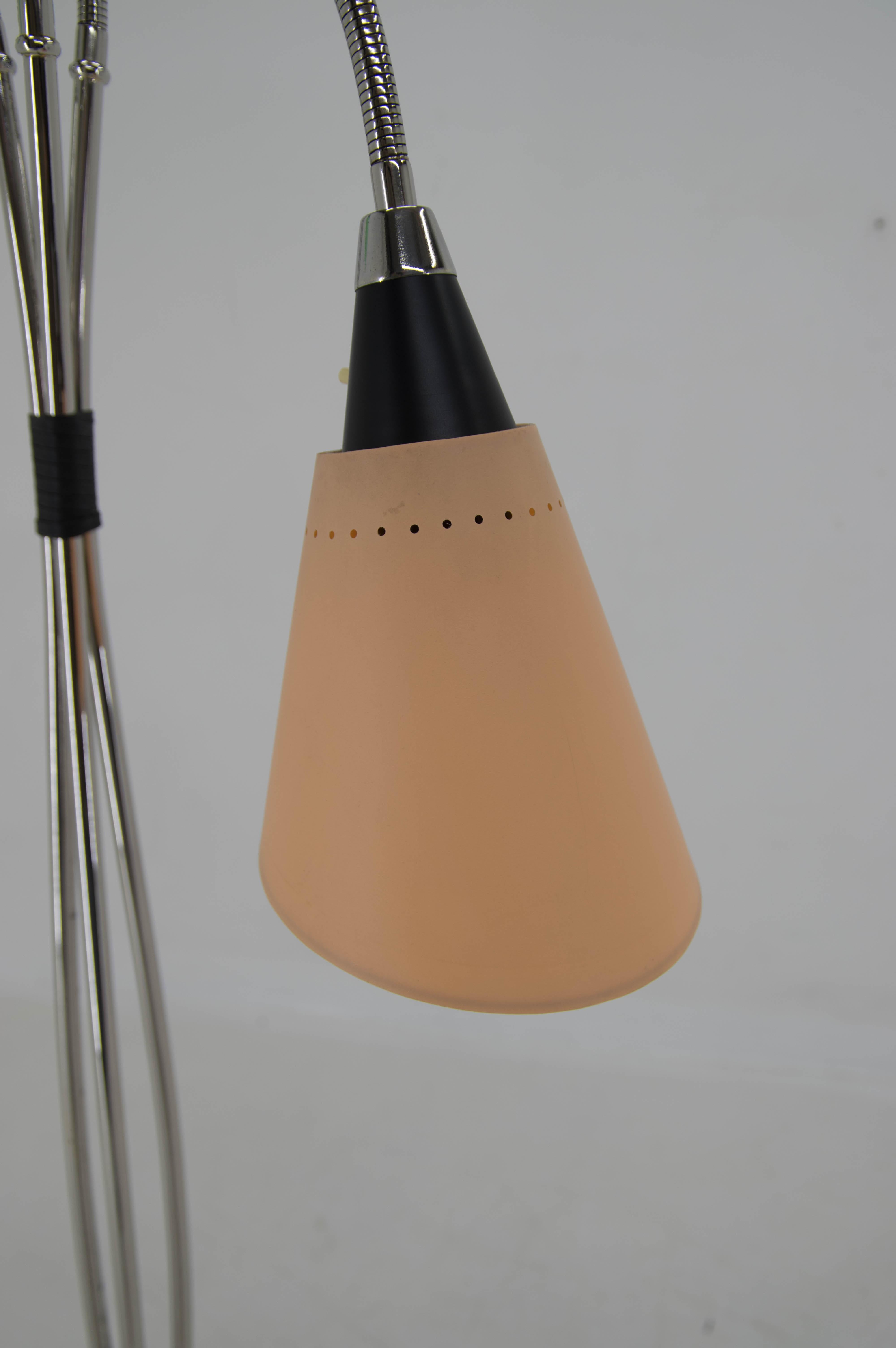 Midcentury Flexible 3-Flamming Floor Lamp, 1960s For Sale 3