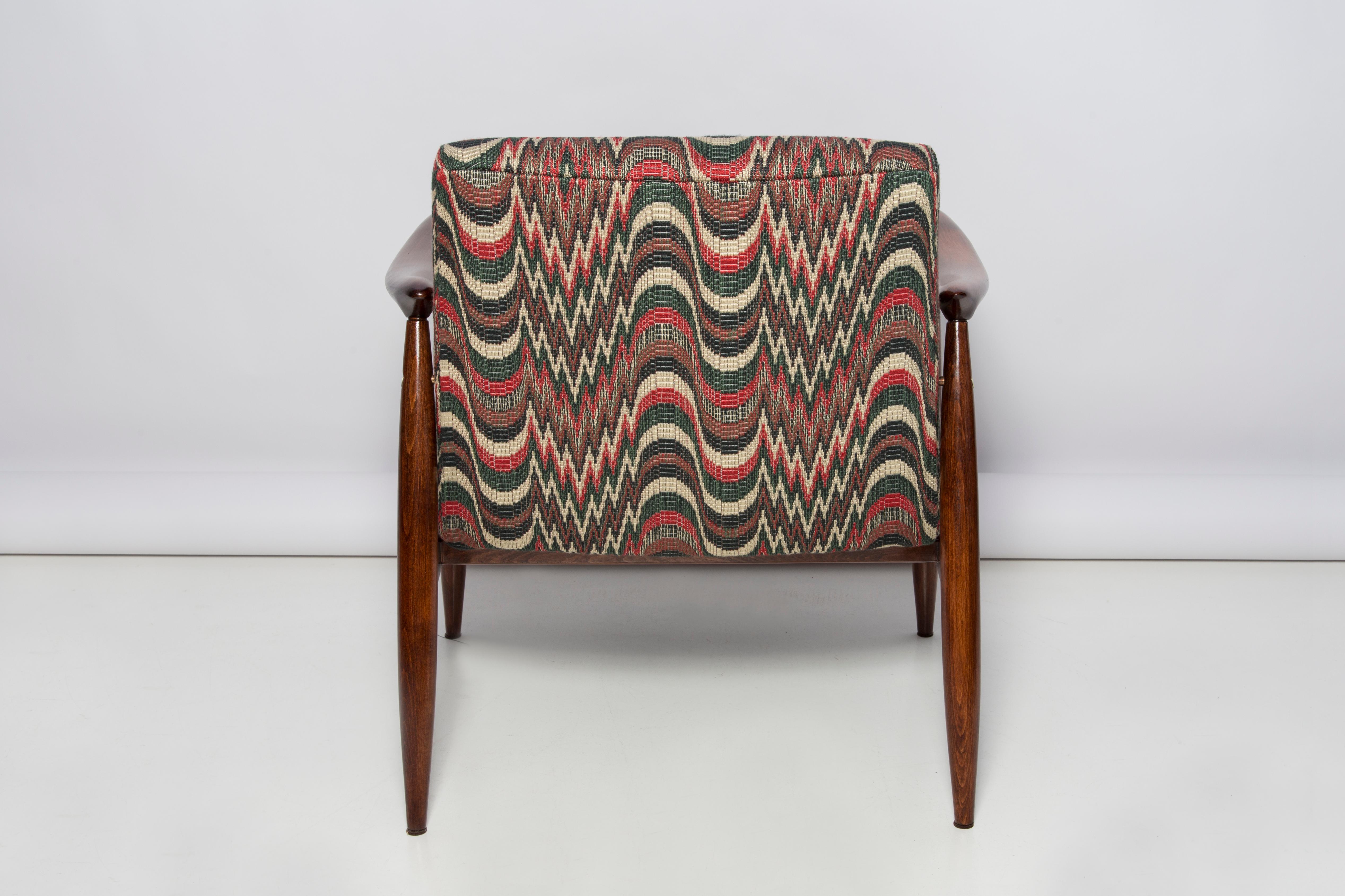 Mid Century Flimflam Jacquard Armchair, Designed by J Kedziorek, Europe, 1960s For Sale 1