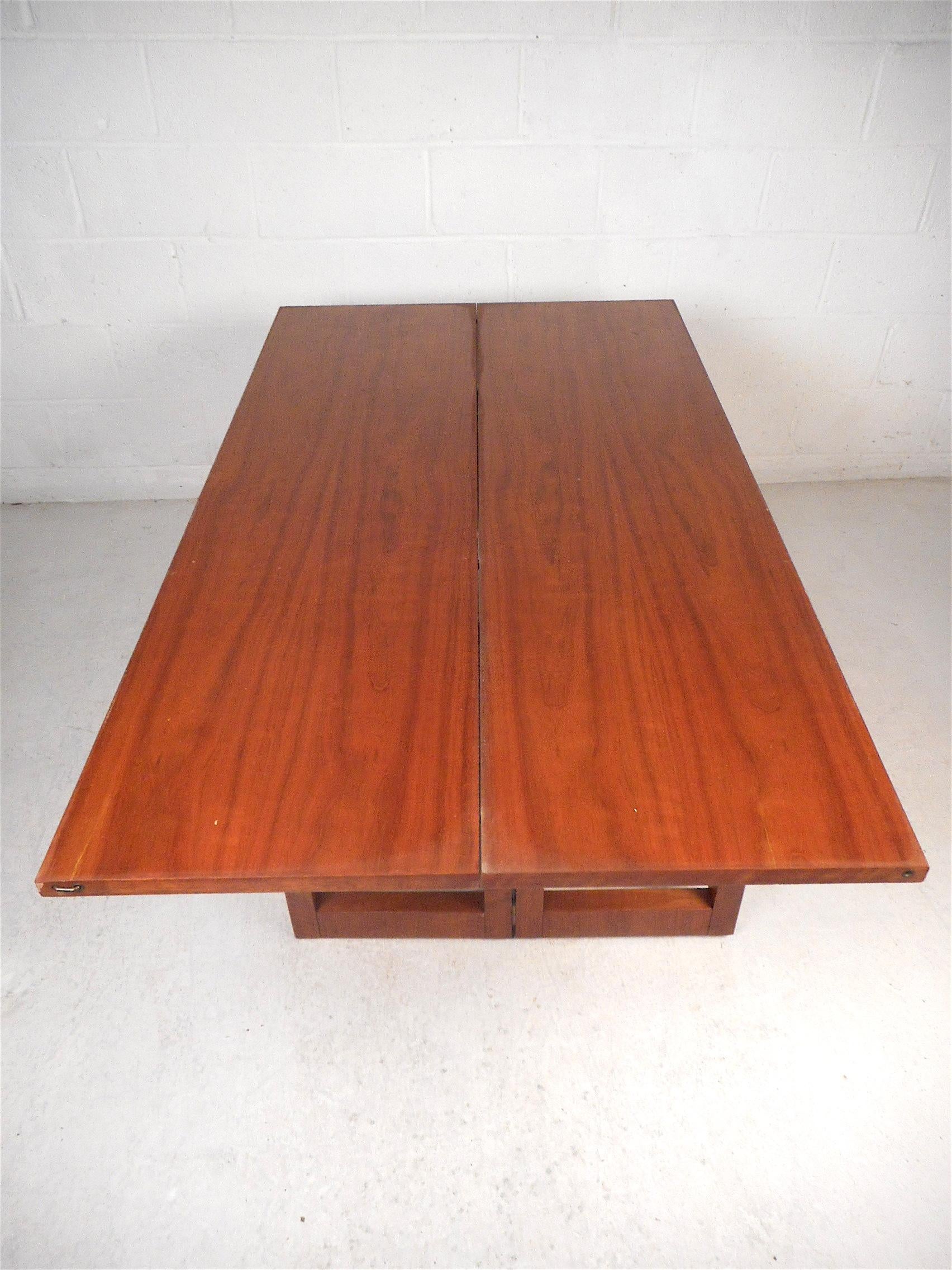 Walnut Midcentury Flip-Top Table by Founders Furniture 