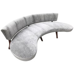 Mid-Century Floating Curved Sofa   