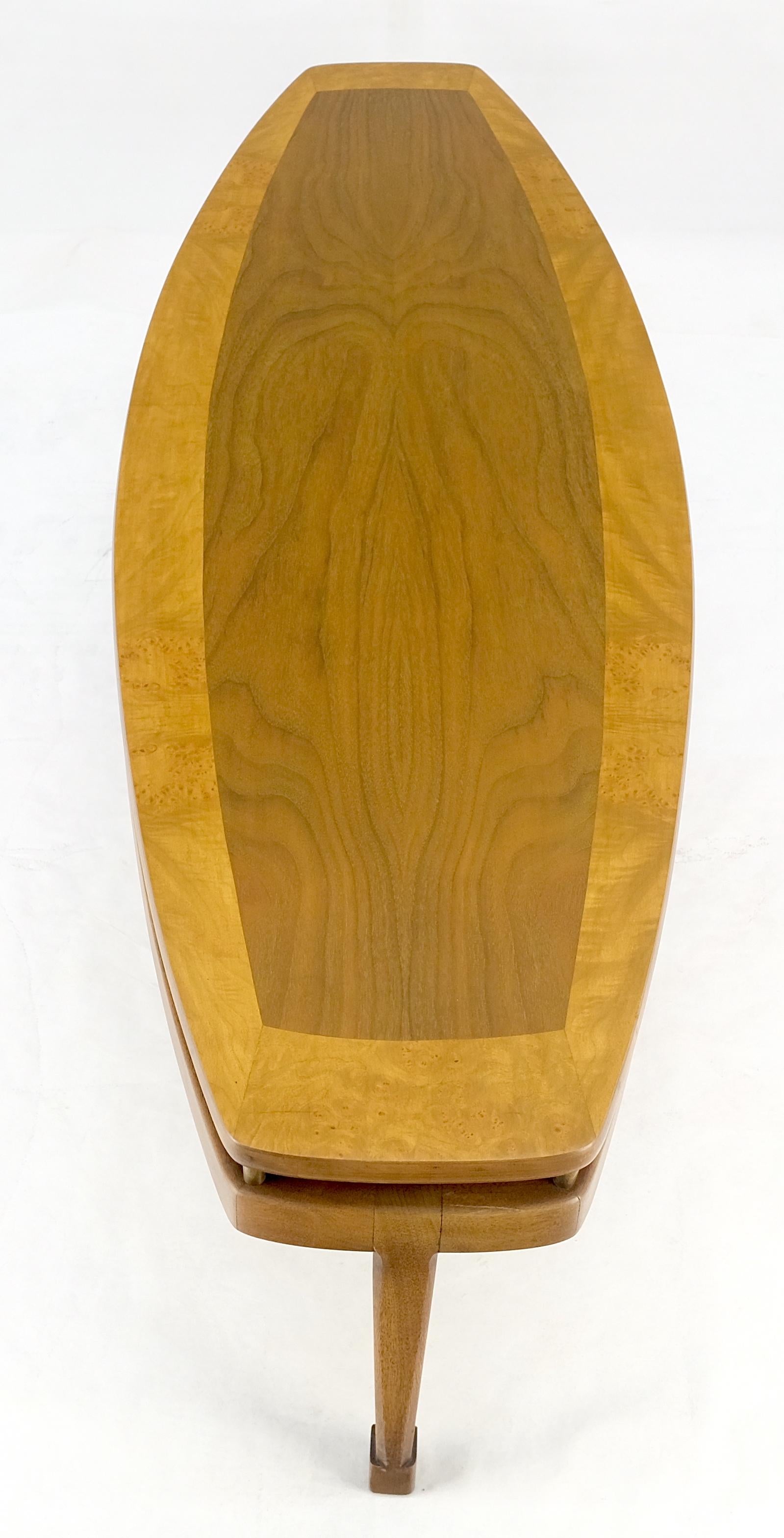 Table basse ovale mi-siècle en ronce de bois avec plateau flottant MINT ! en vente 3
