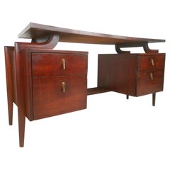 Bureau à plateau flottant Midcentury