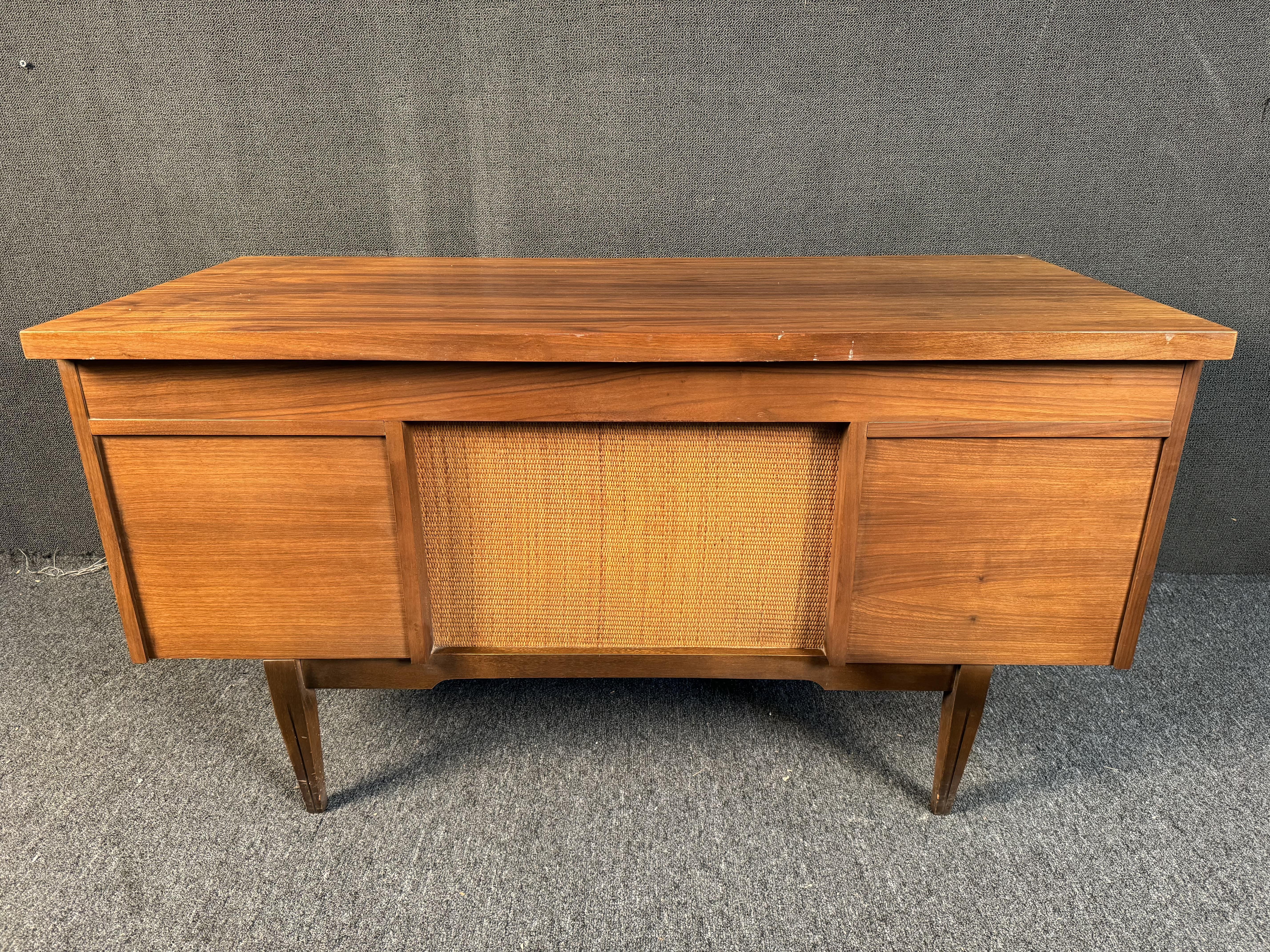 Mid-Century Floating Walnut Desk by Hooker Furniture For Sale 13