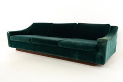 Mid Century Floating Walnut Plinth Base Sofa