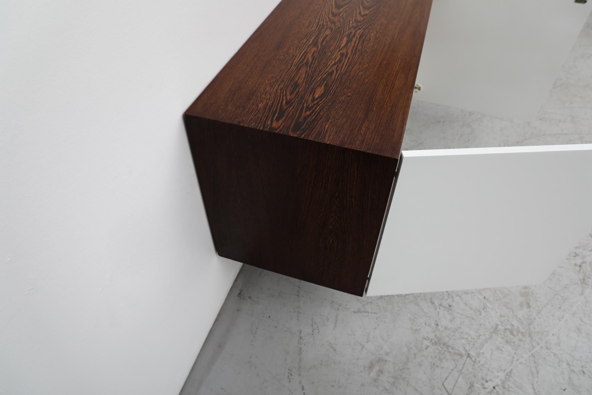 Mid-Century Floating Wenge and White Banz Board Credenza 10