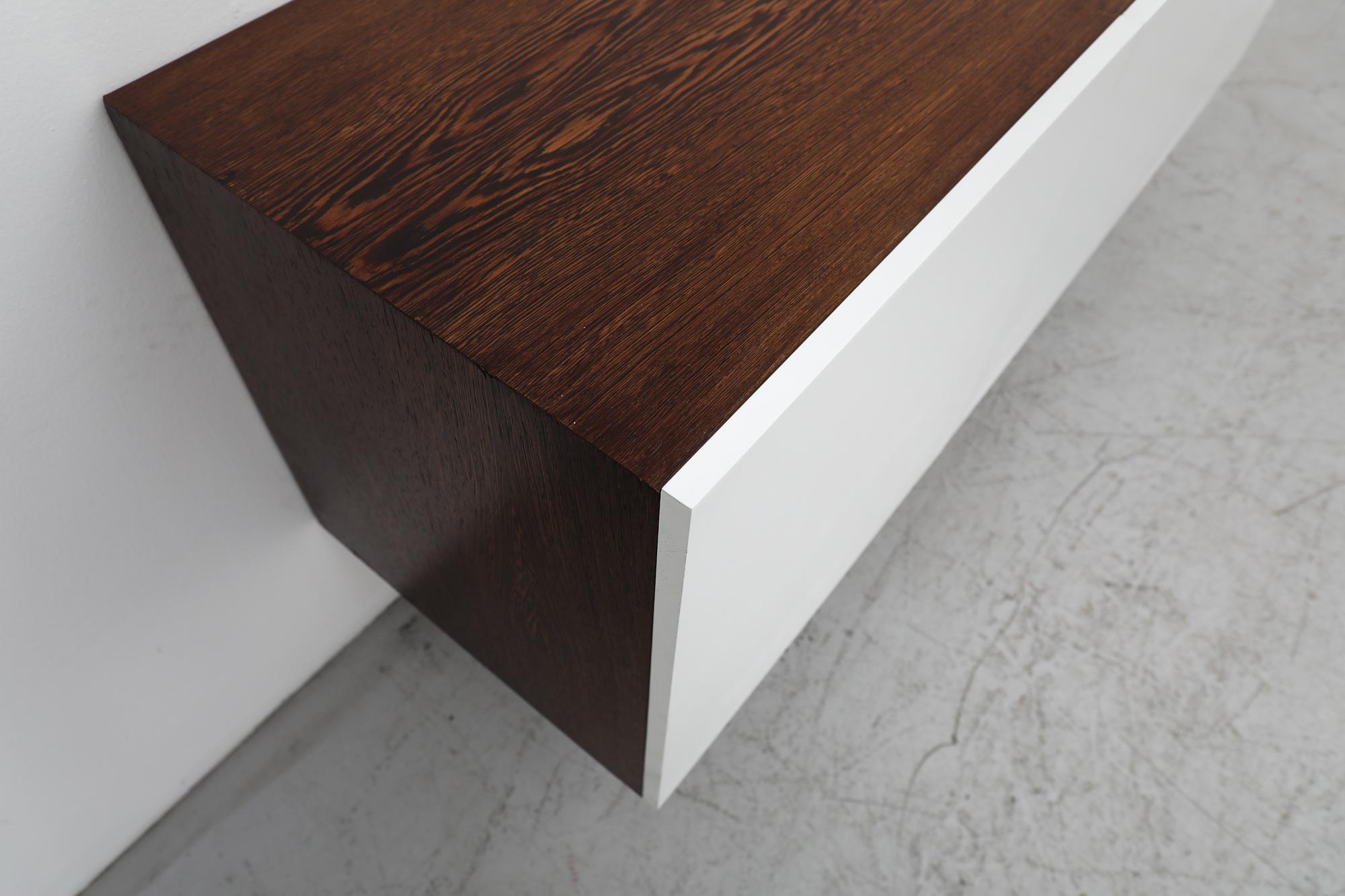 Mid-Century Floating Wenge and White Banz Board Credenza 13