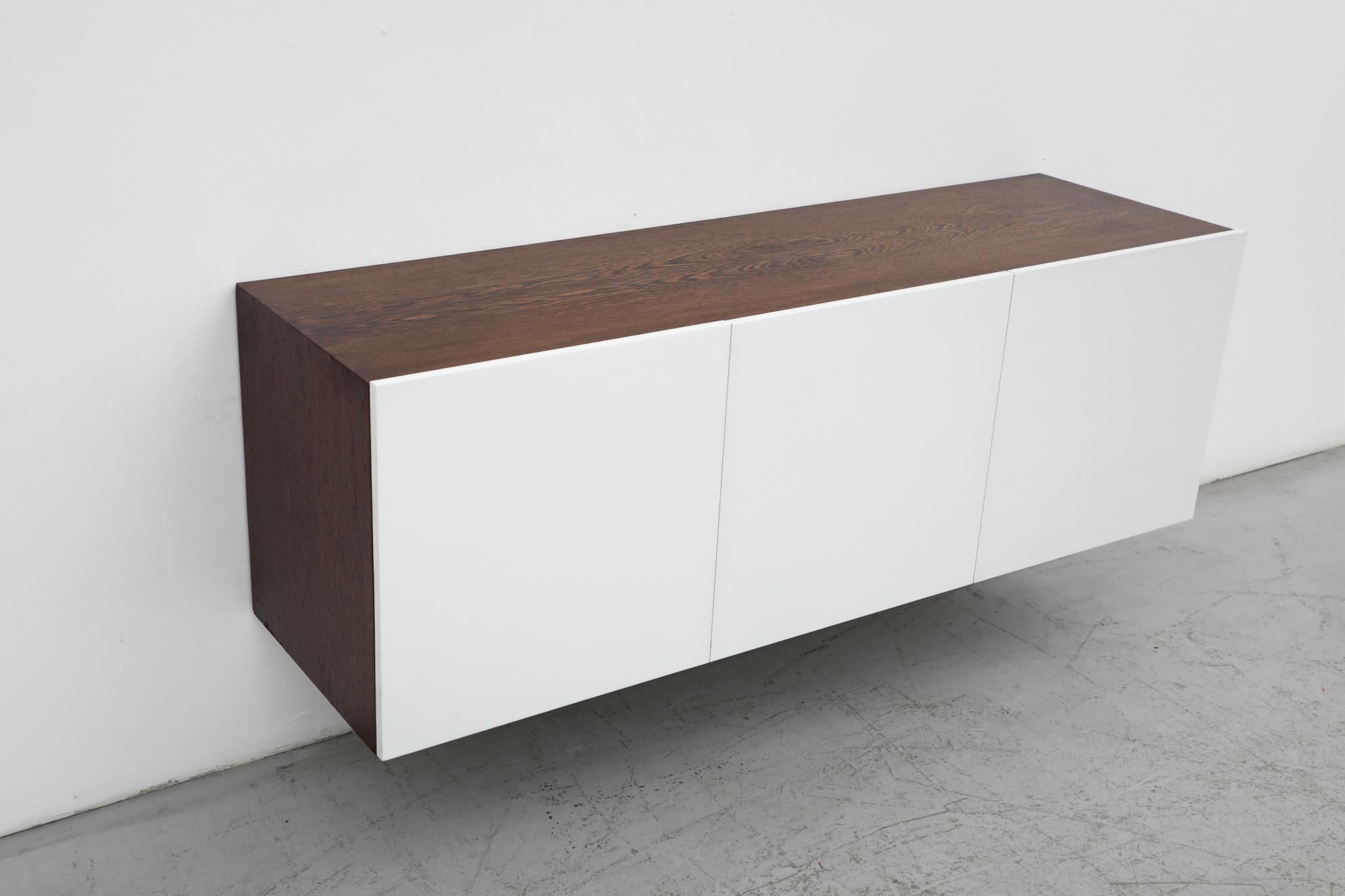 Mid-Century Modern Mid-Century Floating Wenge and White Banz Board Credenza