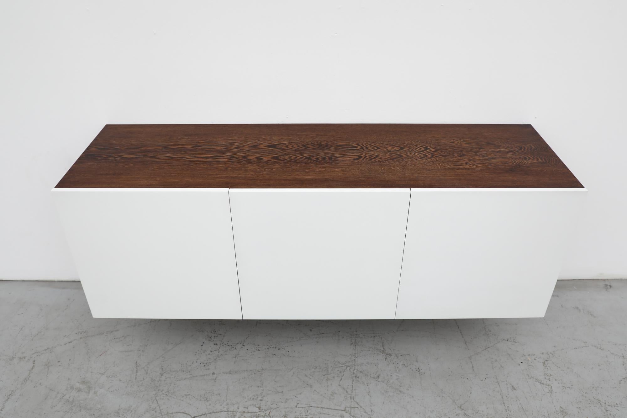Mid-Century Floating Wenge and White Banz Board Credenza In Good Condition In Los Angeles, CA