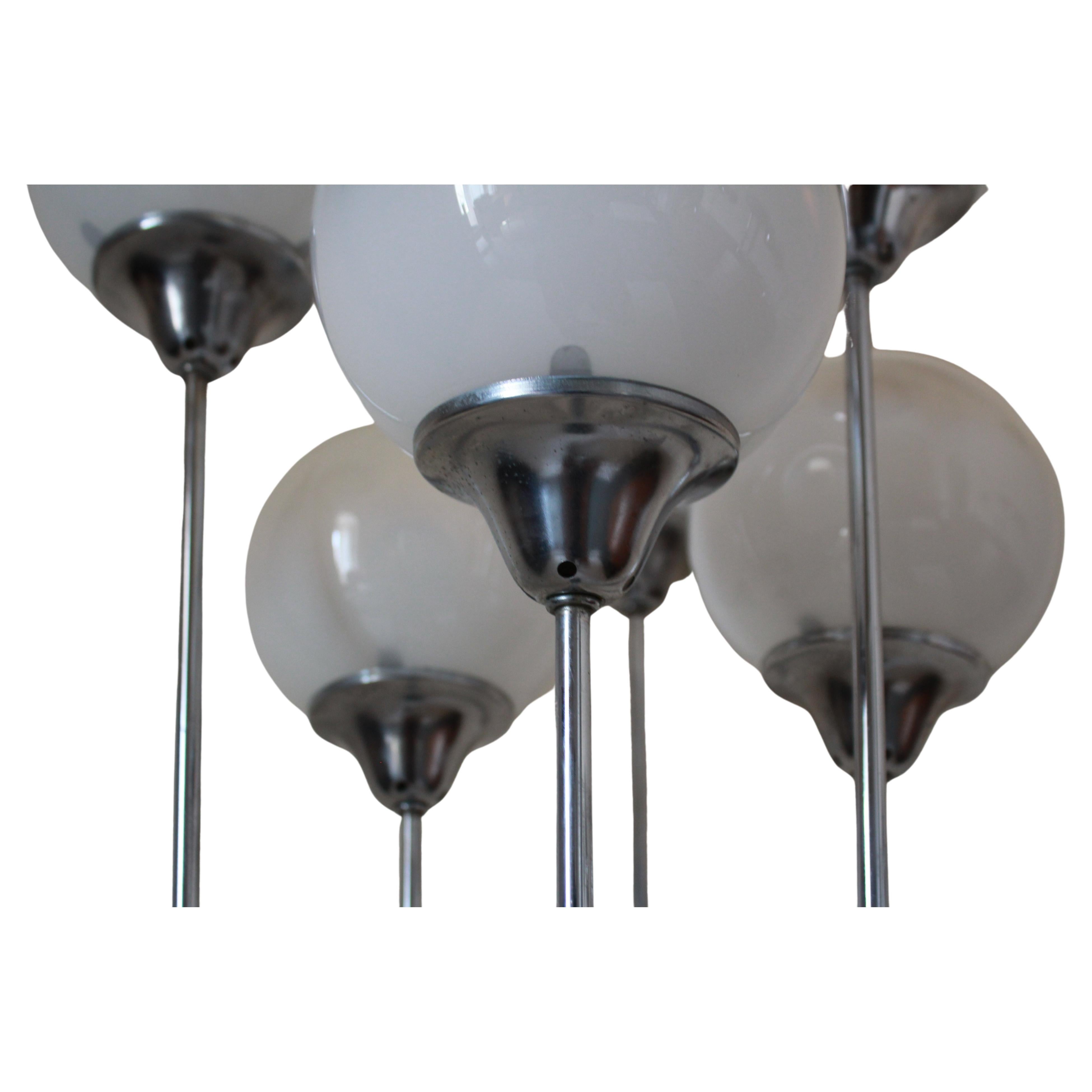 Opaline Glass Mid Century Floor Lamp 