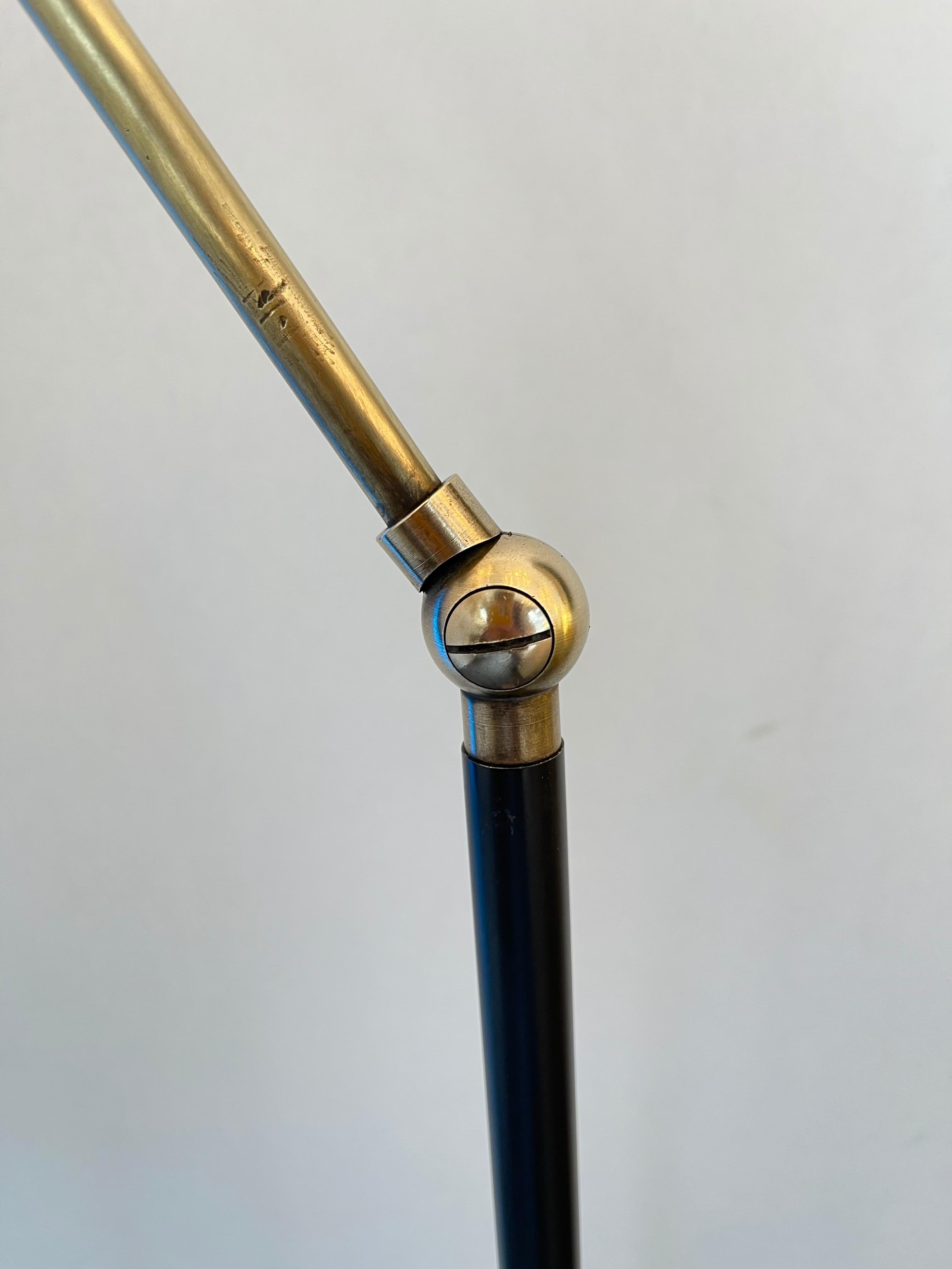 Mid-Century Modern Mid Century Floor Lamp Brass and Lacquered Metal, Italy, 1950s For Sale