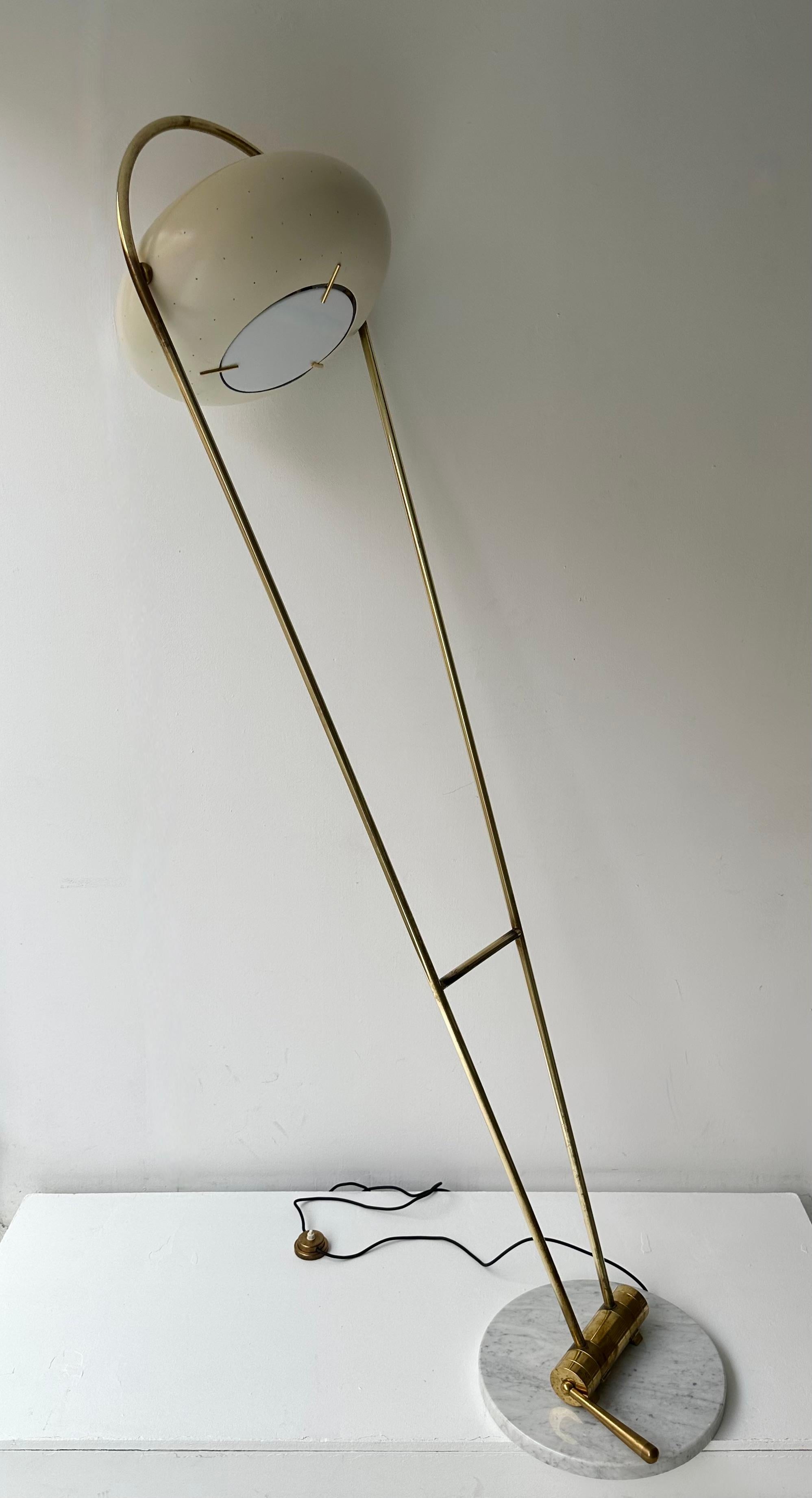 Mid-Century Floor Lamp Brass Metal by Angelo Lelii for Arredoluce, Italy, 1950s For Sale 7