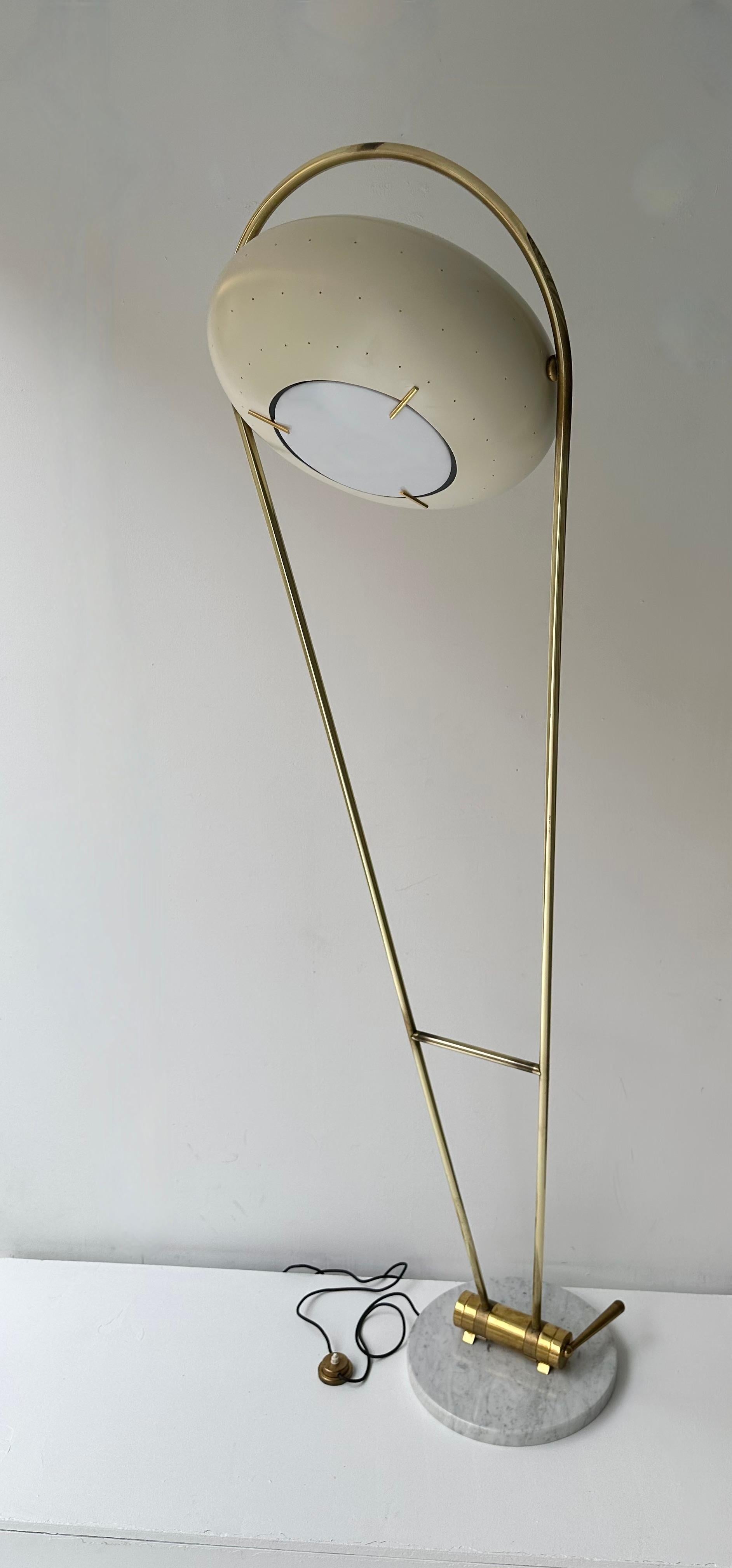 Mid-Century Modern Mid-Century Floor Lamp Brass Metal by Angelo Lelii for Arredoluce, Italy, 1950s For Sale
