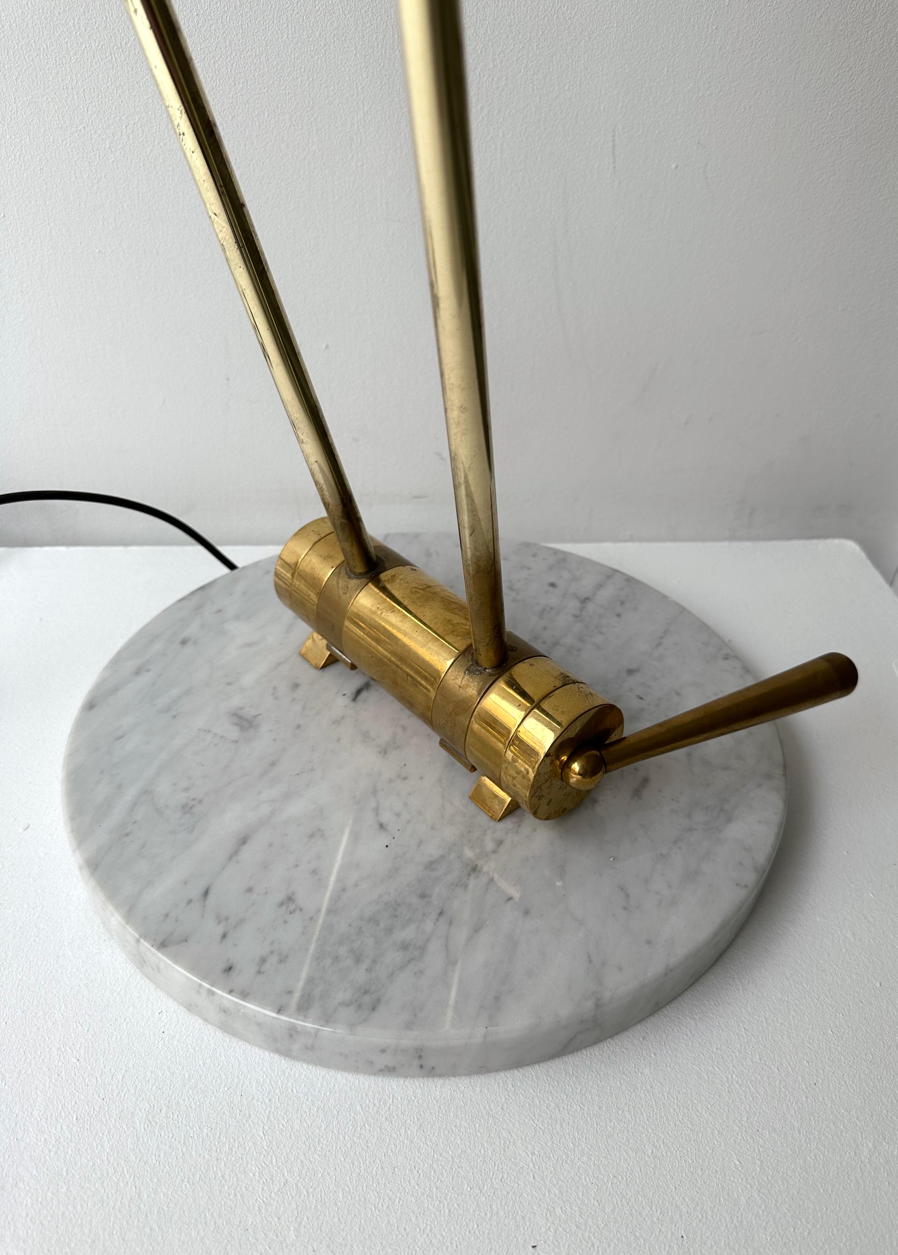 Painted Mid-Century Floor Lamp Brass Metal by Angelo Lelii for Arredoluce, Italy, 1950s For Sale