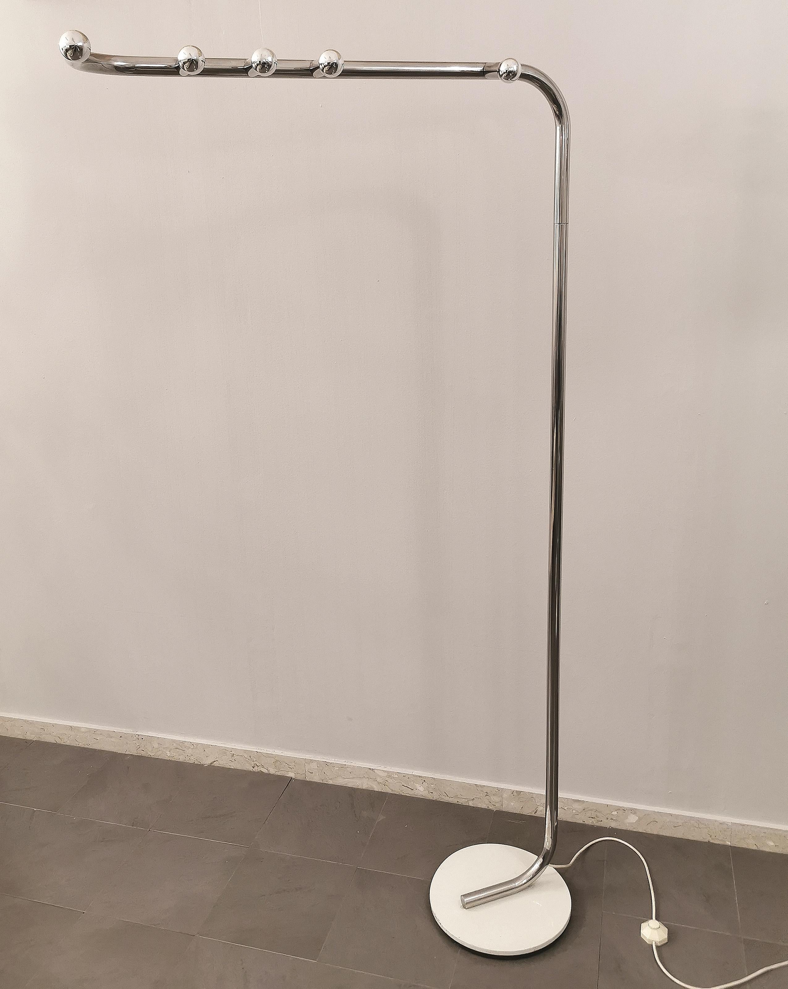 Floor Lamp Aluminum Metal Goffredo Reggiani Midcentury Italian Design 1970s For Sale 4
