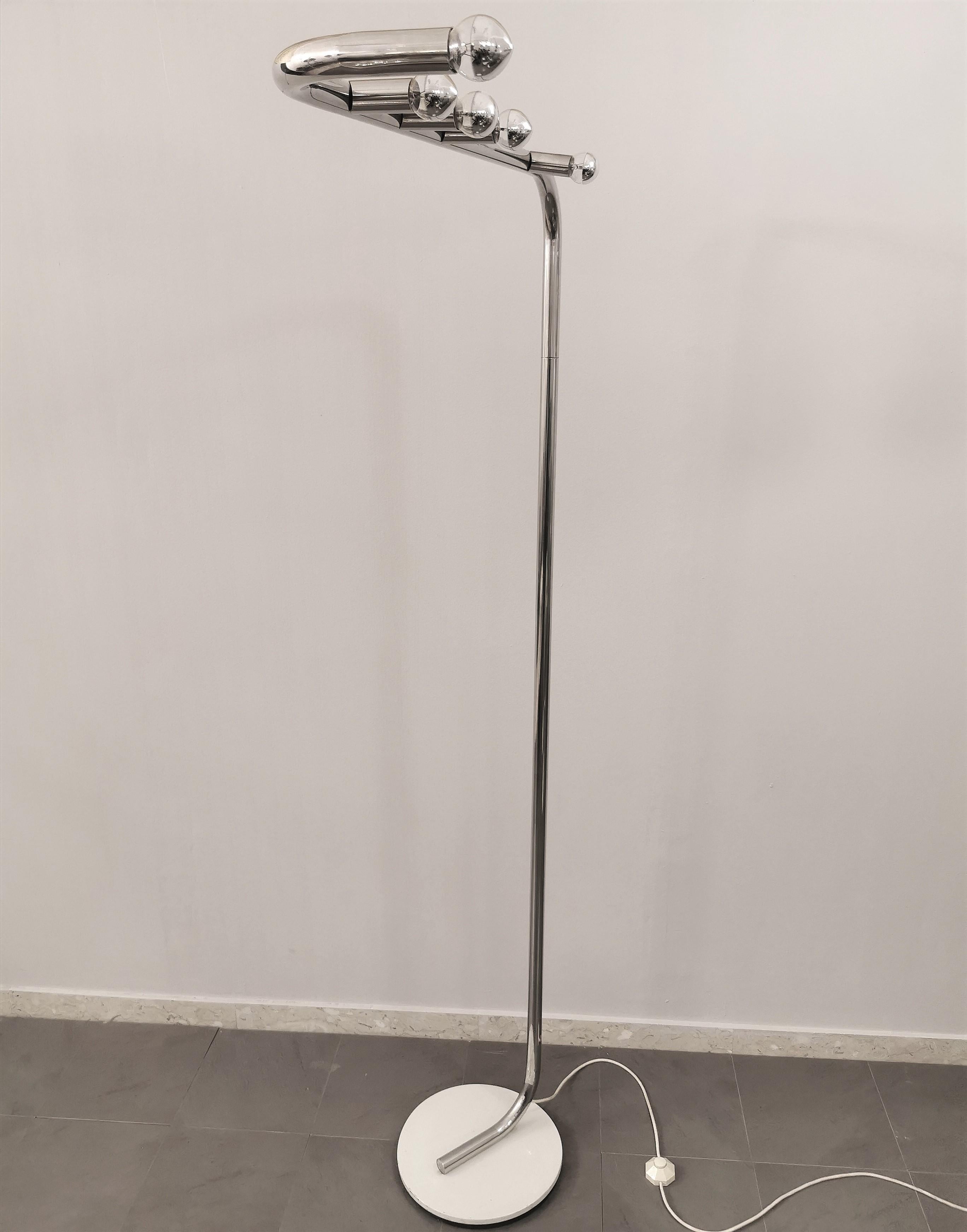 20th Century Floor Lamp Aluminum Metal Goffredo Reggiani Midcentury Italian Design 1970s For Sale